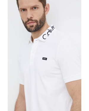 Calvin Klein polo męski kolor biały gładki K10K112467