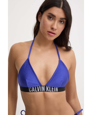 Calvin Klein biustonosz kąpielowy kolor niebieski lekko usztywniona miseczka KW0KW02387