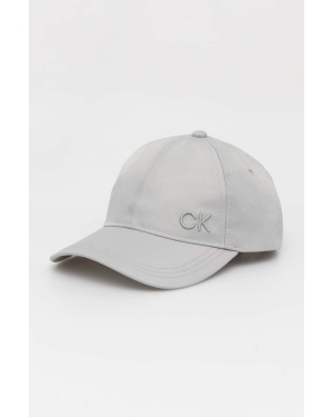 Calvin Klein czapka z daszkiem kolor szary gładka