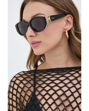 Chloé okulary przeciwsłoneczne damskie kolor czarny CH0237SK