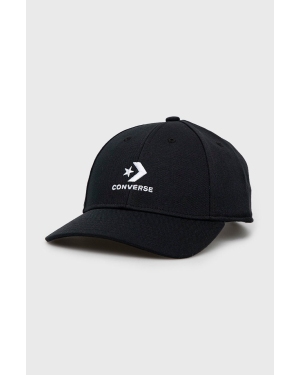 Converse czapka z daszkiem kolor czarny z aplikacją