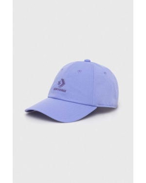 Converse czapka z daszkiem kolor fioletowy z aplikacją