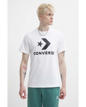Converse t-shirt bawełniany kolor biały z nadrukiem