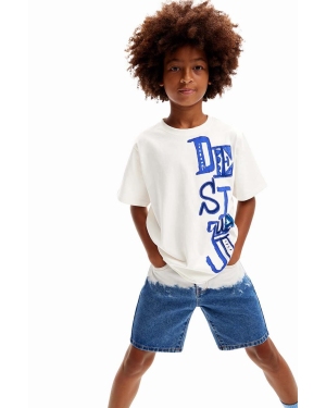 Desigual t-shirt bawełniany dziecięcy kolor biały z nadrukiem