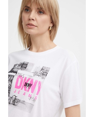 Dkny t-shirt damski kolor biały DJ4T1056