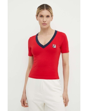 Fila t-shirt Ludhiana damski kolor czerwony FAW0749