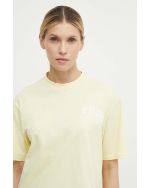 Fila t-shirt bawełniany Linyi damski kolor żółty FAW0764