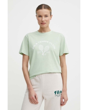 Fila t-shirt bawełniany Luanda damski kolor zielony FAW0771