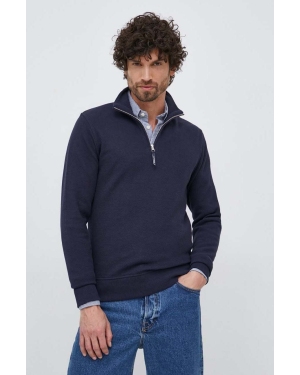 Gant sweter bawełniany kolor granatowy lekki z półgolfem