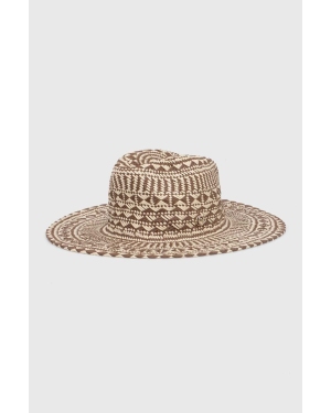 Guess kapelusz FEDORA kolor brązowy AW9495 COT01