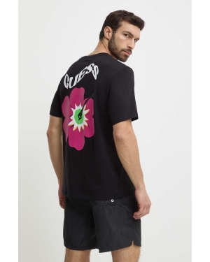 Guess t-shirt bawełniany FLOWER męski kolor czarny z nadrukiem F4GI01 I3Z11