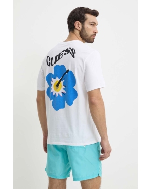 Guess t-shirt bawełniany FLOWER męski kolor biały z nadrukiem F4GI01 I3Z11