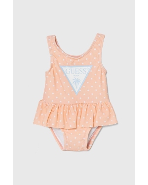 Guess jednoczęściowy strój kąpielowy niemowlęcy kolor pomarańczowy