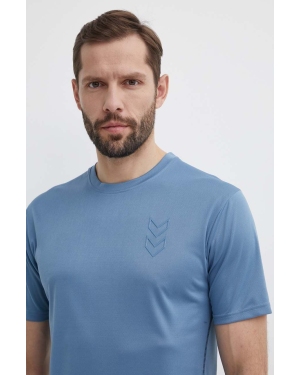 Hummel t-shirt treningowy Active kolor niebieski gładki 224493