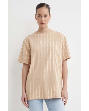 Karl Kani t-shirt bawełniany damski kolor beżowy