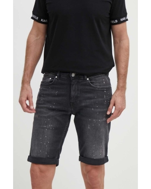 Karl Lagerfeld szorty jeansowe męskie kolor czarny