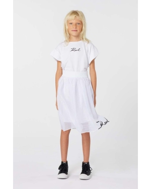 Karl Lagerfeld spódnica dziecięca kolor biały midi rozkloszowana