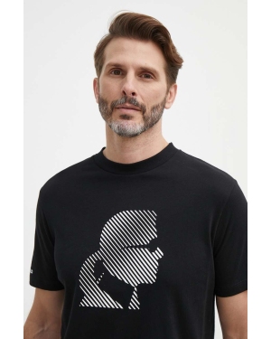 Karl Lagerfeld t-shirt bawełniany męski kolor czarny z nadrukiem 542224.755052