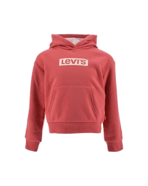 Levi's bluza dziecięca kolor czerwony z kapturem