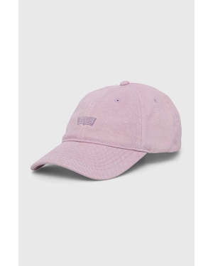 Levi's czapka z daszkiem bawełniana kolor fioletowy gładka