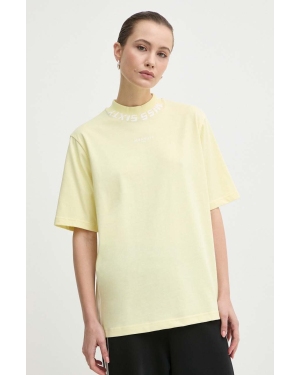 Miss Sixty t-shirt z domieszką jedwabiu SJ5470 S/S kolor żółty 6L1SJ5470000