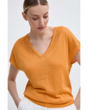Morgan sweter MFIRENZ damski kolor pomarańczowy lekki MFIRENZ