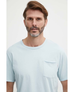 Pepe Jeans t-shirt bawełniany Single Carrinson męski kolor niebieski gładki