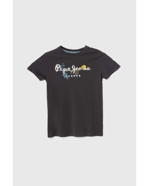 Pepe Jeans t-shirt bawełniany dziecięcy REDELL kolor szary z nadrukiem
