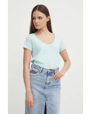 Pepe Jeans t-shirt bawełniany LUNA damski kolor turkusowy PL505856