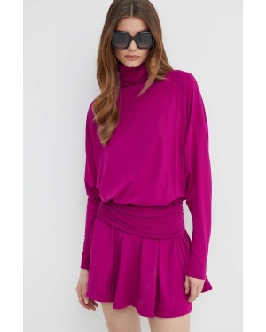 Pinko sukienka kolor fioletowy mini oversize 102193 A1DE
