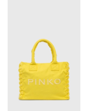 Pinko torebka bawełniana kolor żółty 100782 A1WQ