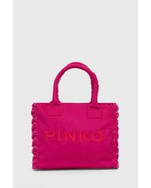 Pinko torebka bawełniana kolor różowy 100782 A1WQ