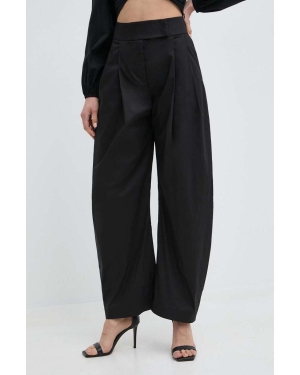 Pinko spodnie damskie kolor czarny proste high waist 103577 A1TX