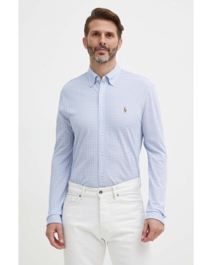 Polo Ralph Lauren koszula bawełniana męska kolor niebieski regular z kołnierzykiem button-down