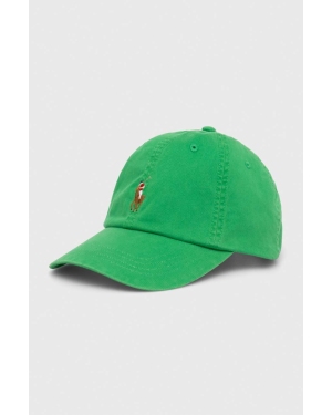 Polo Ralph Lauren czapka z daszkiem kolor zielony gładka