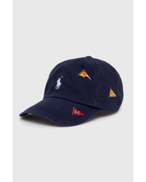 Polo Ralph Lauren czapka z daszkiem bawełniana kolor granatowy wzorzysta 710926397