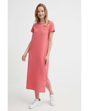 Polo Ralph Lauren sukienka bawełniana kolor różowy midi prosta 211935607