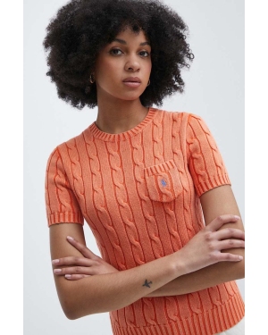 Polo Ralph Lauren sweter bawełniany kolor pomarańczowy 211935306
