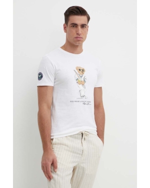 Polo Ralph Lauren t-shirt bawełniany męski kolor biały z nadrukiem 710939647