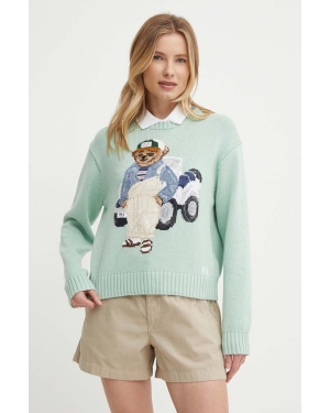 Polo Ralph Lauren sweter bawełniany kolor zielony 211935309