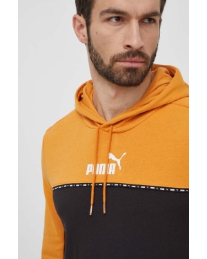 Puma bluza męska kolor pomarańczowy z kapturem z nadrukiem 675173