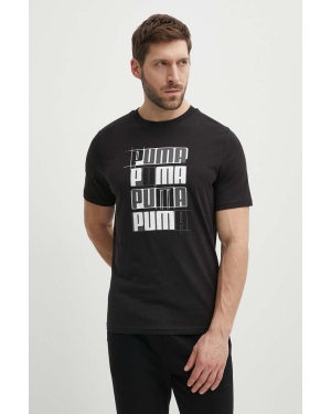 Puma t-shirt bawełniany męski kolor czarny z nadrukiem 678976.