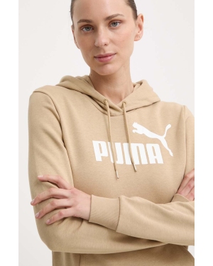 Puma bluza damska kolor beżowy z kapturem 586797