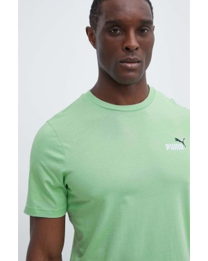 Puma t-shirt bawełniany męski kolor zielony melanżowy 674470