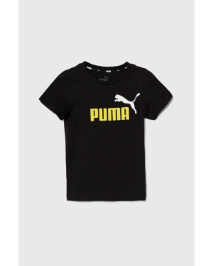 Puma t-shirt bawełniany dziecięcy kolor żółty z nadrukiem