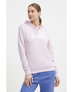 Puma bluza damska kolor fioletowy z kapturem 586797