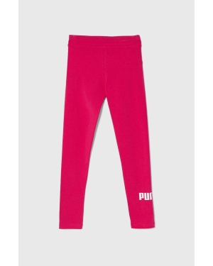 Puma legginsy dziecięce ESS Logo Leggings G kolor różowy z nadrukiem