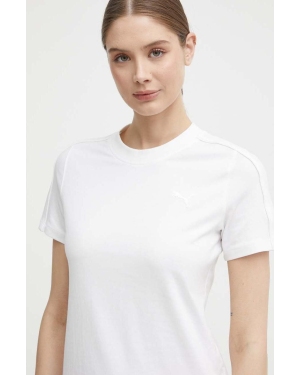Puma t-shirt bawełniany HER damski kolor biały 677883