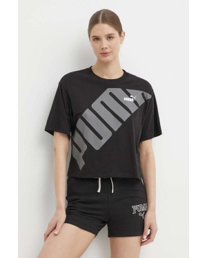 Puma t-shirt bawełniany POWER damski kolor czarny 677896