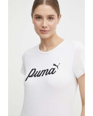 Puma t-shirt bawełniany damski kolor beżowy 679315